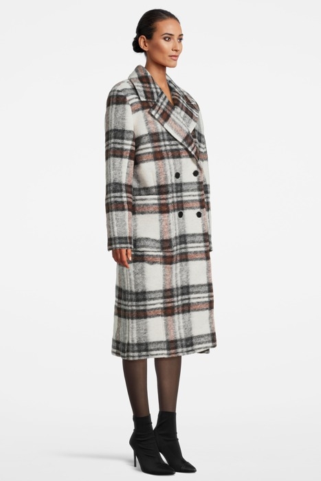 ESME CHECK COAT BLACK/WHITE/BROWN 3