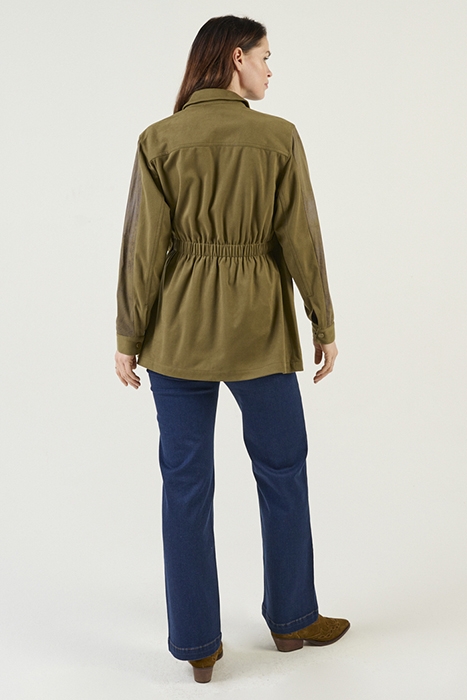 LONG SUEDINE JACKET MILITARY OLIVE 3