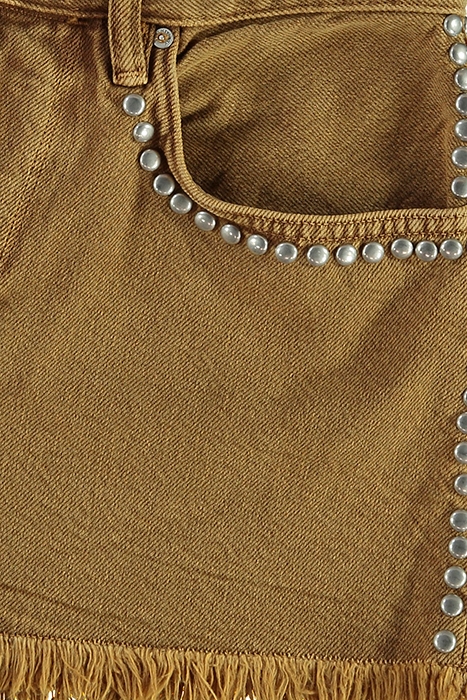 HEIDI STUDDED SHORTS LIGHT BROWN 3