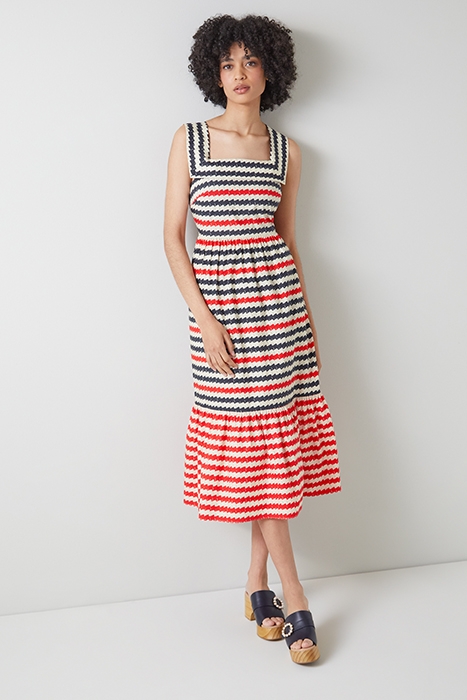 JUNE MIDI DRESS NAVY/WHITE 3