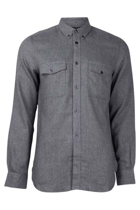 2 POCKET FLANNEL LS LGT GREY MEL 1