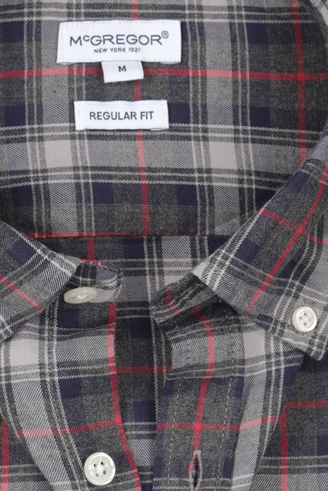 BIG CHECK SHIRT DARK GREY MELANGE 4