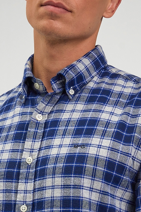 MELANGE CHECK SHIRT MARINE 4