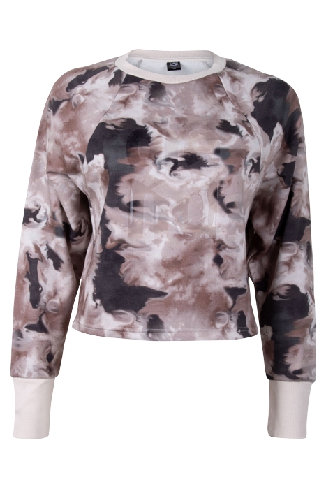 WOMAN SWEATER ALLOVER PRINT A-AFW814W22 PASTELPARCHMENT 11 0 1