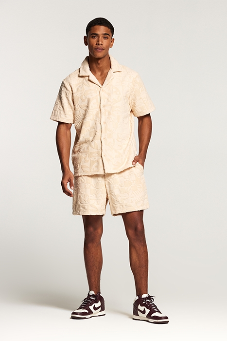 MEN TOWELING SHORTSLEEVE SHIRT ANGORA BEIGE 3