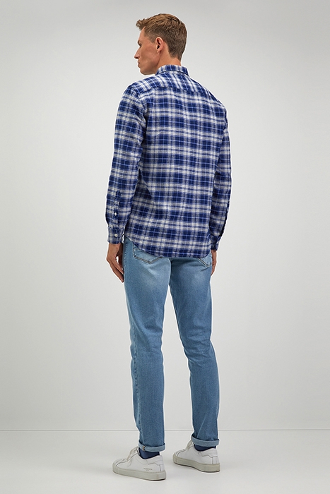 MELANGE CHECK SHIRT MARINE 3