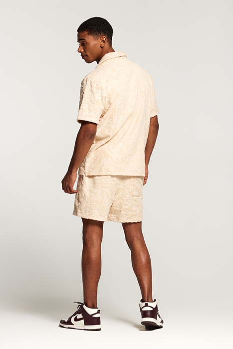 MEN TOWELING SHORTSLEEVE SHIRT ANGORA BEIGE 4