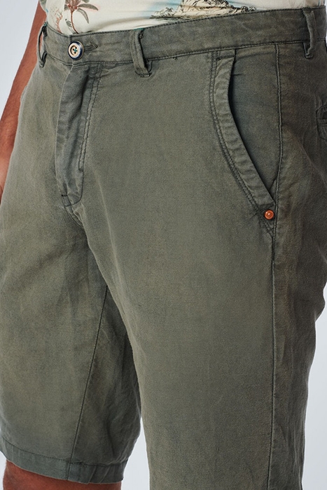 SHORT WITH LINEN GARMENT DYED CHINO DARK SEAGREEN 6
