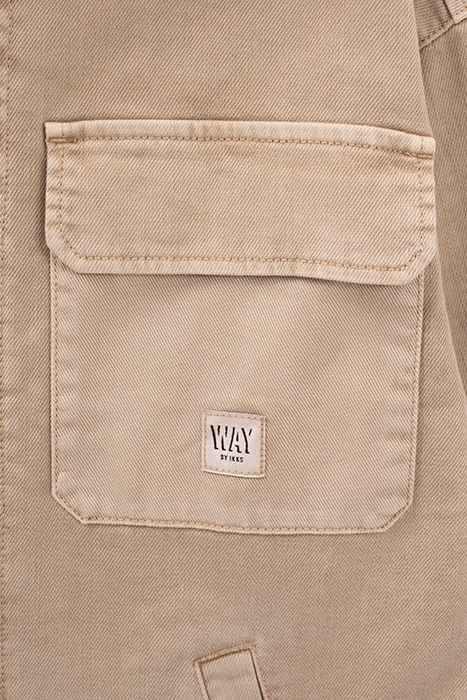 BEIGE DENIM JACKET WITH DETACHABLE HOOD 7