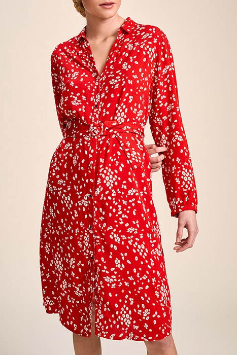 REGATE - CHERRY MIDI SHIRT DRESS WITH ABSTRACT FLORAL PRINT 1