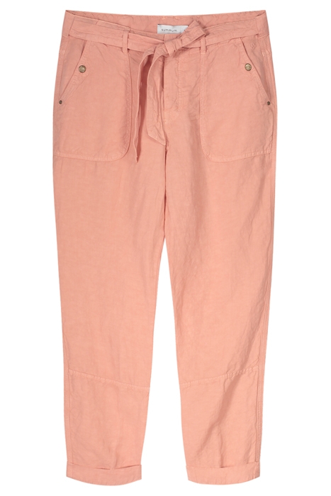LOOSE FIT PANTS FLOWY LINEN TENCEL PINK SALMON 1
