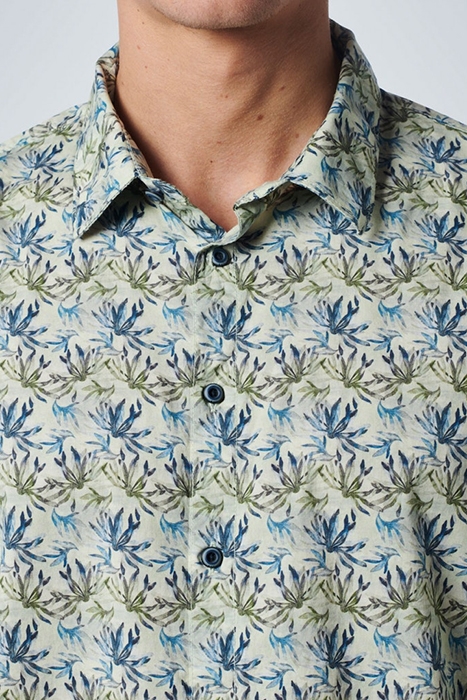 SHIRT STRETCH ALLOVER PRINTED LIGHT GREEN 6