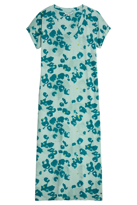 LONG DRESS WITH AQUA DOT PRINT HARBOR GREY 4