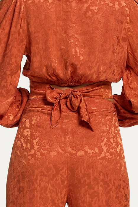 LADIES TREVISO BLOUSE FOREST JAQUARD RUST ORANGE 5