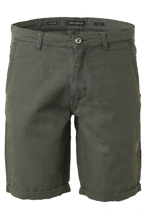 SHORT WITH LINEN GARMENT DYED CHINO DARK SEAGREEN 4