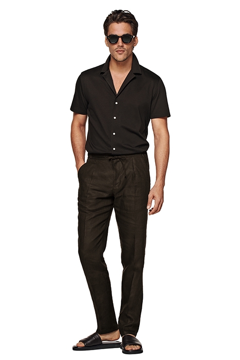 DARK BROWN DRAWSTRING AMES TROUSERS DARK BROWN 3