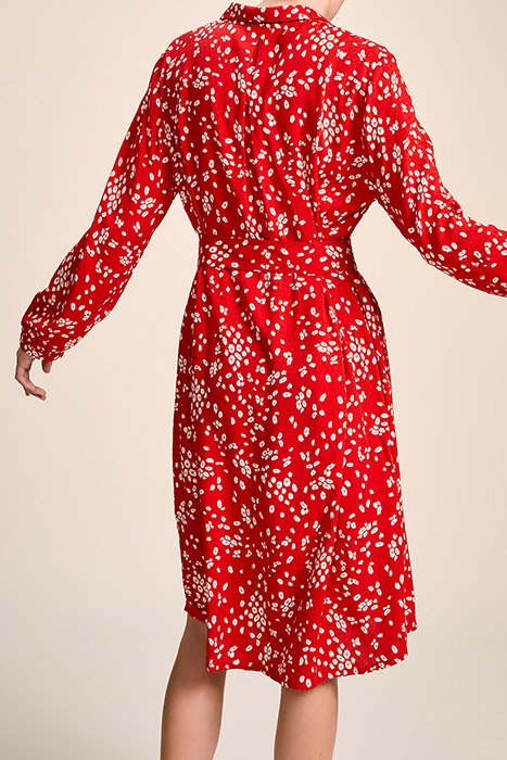 REGATE - CHERRY MIDI SHIRT DRESS WITH ABSTRACT FLORAL PRINT 2