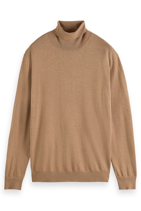 ECOVERO VISCOSE-BLEND TURTLENECK PULLOVER CAMEL MELANGE 1