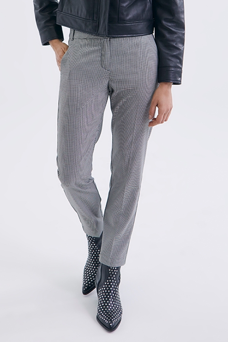 BLACK HOUNDSTOOTH SLIM SUIT TROUSERS 1