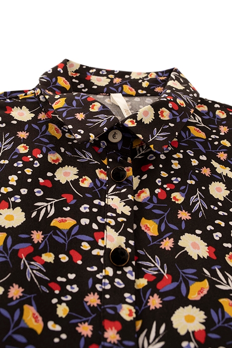 BLACK SHIRT WITH COLOUR FLORAL LEOPARD PRINT 6