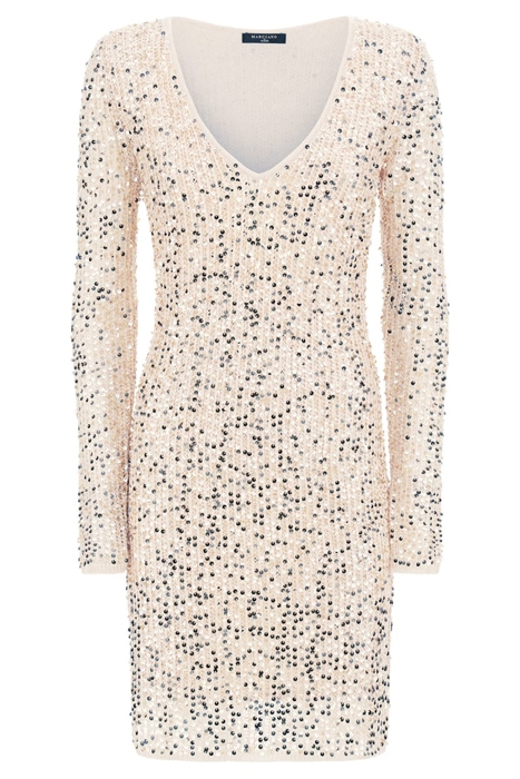 LET SEQUIN SWEATE FAWN TAUPE MINI DRESS MULTI 6
