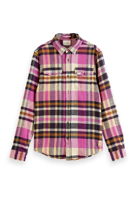 REGULAR-FIT CHECKED BRUSHED FLANNEL SHIRT COMBO A 1
