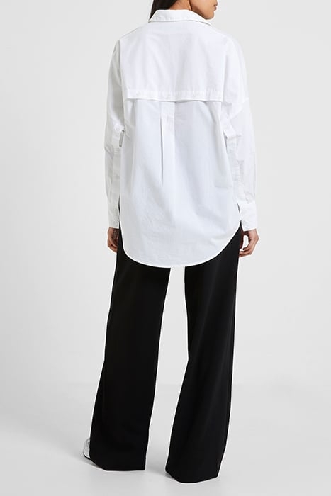 RHODES POPLIN BUTTON BACK SHIRT LINEN WHITE 2