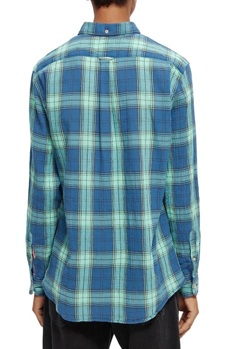 REGULAR-FIT CHECKED SEERSUCKER VOILE SHIRT COMBO A 4