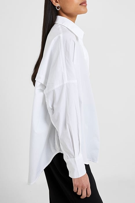 RHODES POPLIN BUTTON BACK SHIRT LINEN WHITE 4