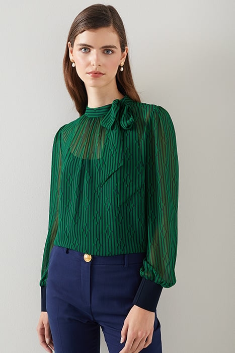 MARCY BLOUS GREEN/BLUE 1