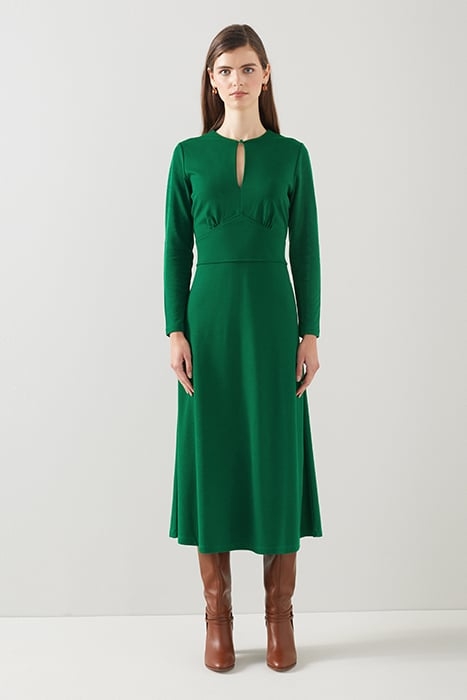 SERA MIDI DRESS DARK GREEN 1