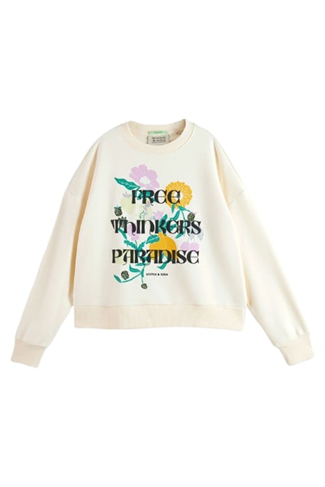 LOOSE FIT CREWNECK SWEATER VANILLA WHITE 1