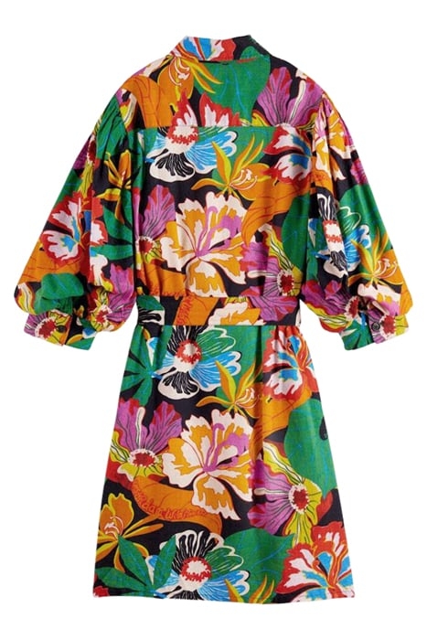 PUFF SLEEVE SHORT DRESS FLORAL 2