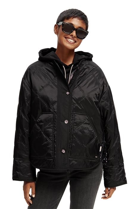 QUILTED REVERSIBLE COAT BLACK 4