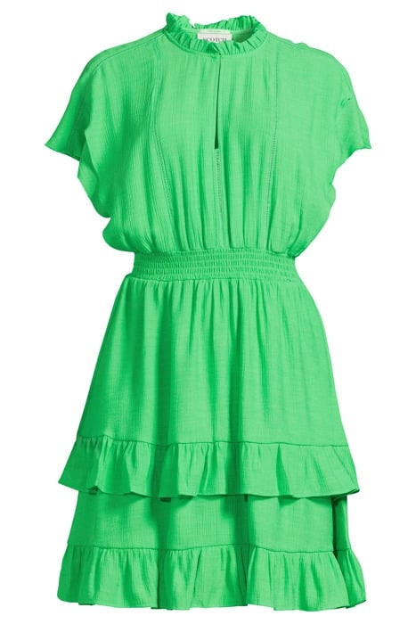 EASY FITTED SMOCKED MINI DRESS BRIGHT PARAKEET 1