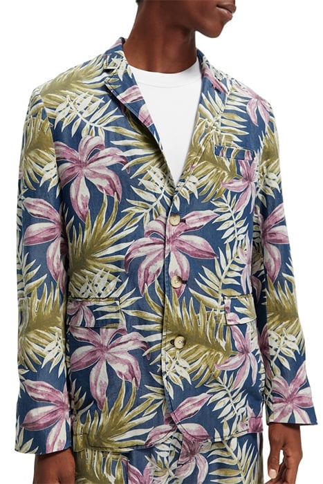 UNCONSTRUCTED PRINTED TENCEL™ BLAZER COMBO A 3