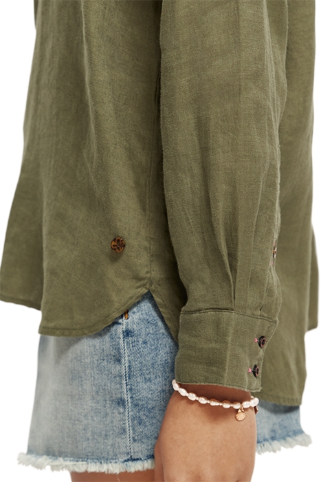 OVERSIZED LINEN SHIRT OLIVE GREEN 7