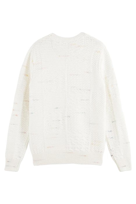 SPACE-DYE YARN STRUCTURED COTTON-BLEND PULLOVER COMBO A 8