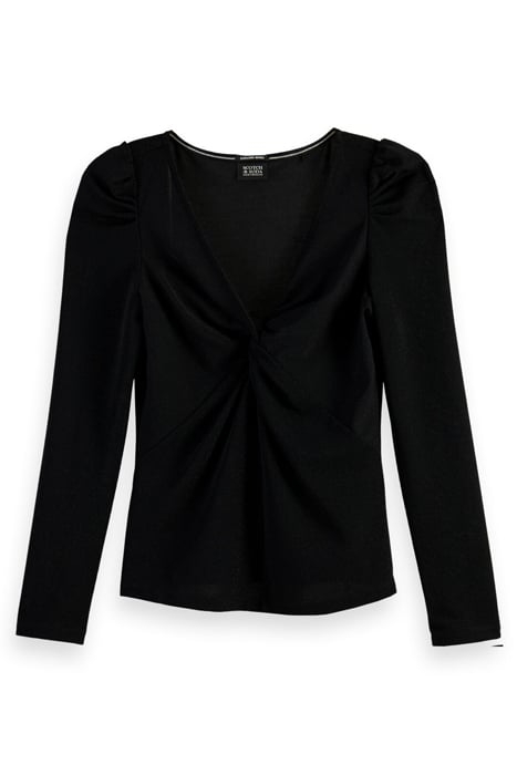 METALLIC TWIST LONG SLEEVED TOP BLACK SKY 1