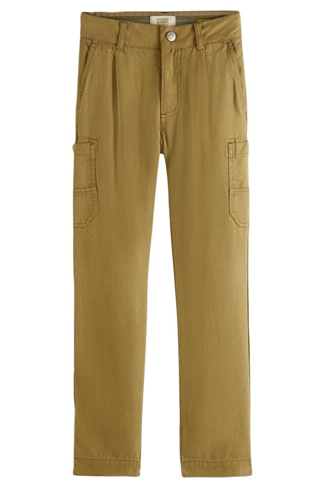 RELAXED SLIM FIT - GARMENT-DYED TENCEL CARGO PANTS KHAKI 1