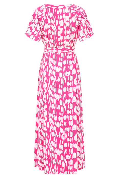 RILEY BELT DRESS LONG WILD ROSA/WHITE 2