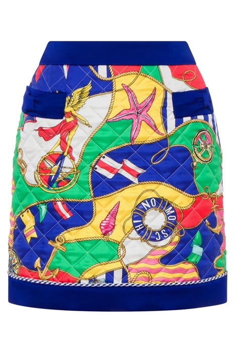 ALLOVER NAUTICAL SILK TWILL MINI SKIRT MULTICOLOR 3