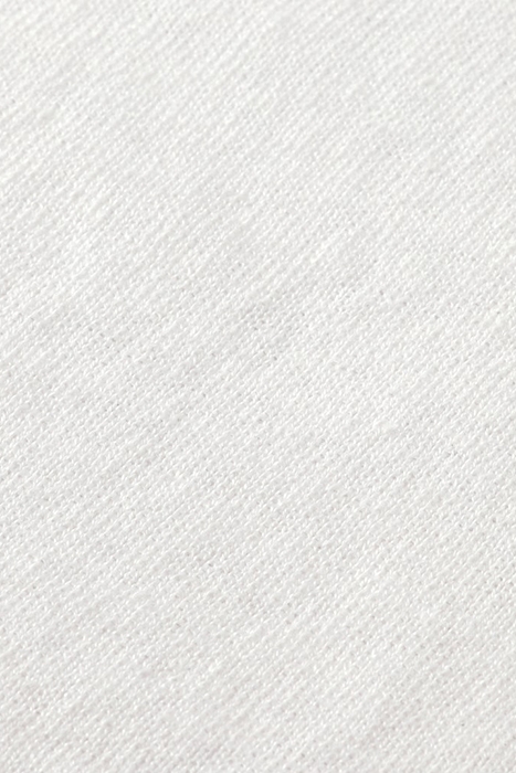 LINEN BLEND CREWNECK PULLOVER WITH FLATLOCK DETAILS WHITE 6