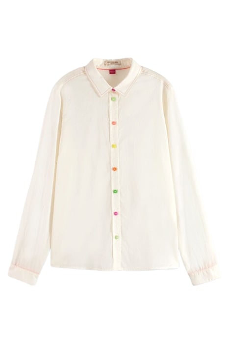 REGULAR FIT SHIRT WITH RAINBOW BUTTONS VANILLA WHITE 1