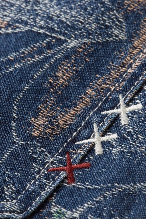 THE VERVE FLORAL JACQUARD DENIM WORKWEAR PANT INDIGO JACQUAR 7