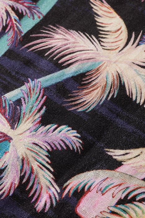 PRINTED LINEN-BLEND UNCONSTRUCTED BLAZER JACKET BLACK AOP PA 7