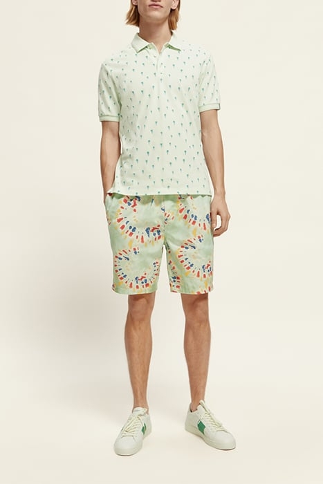 FAVE- PRINTED BERMUDA SHORT MINT FLOWER TIE DYE 4