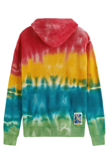 TIE-DYED RIB KNITTED COTTON HOODIE MULTICOLOUR TIE DYE 8