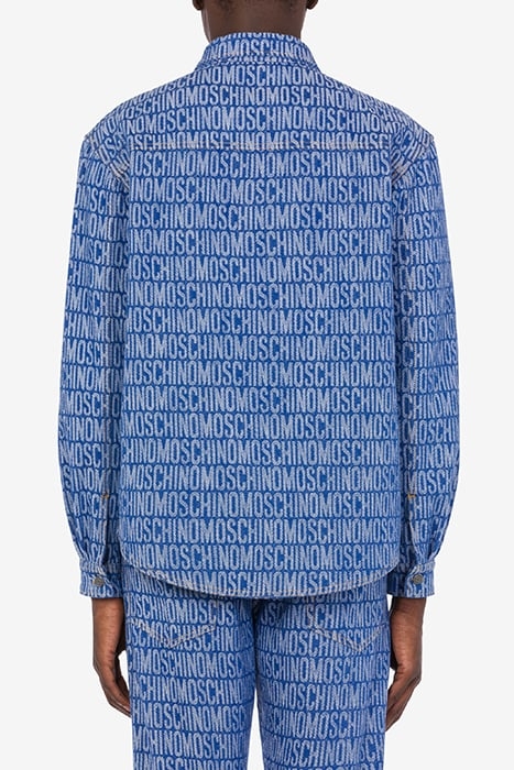 ALLOVER LOGO JACQUARD DENIM SHIRT BLUE 2