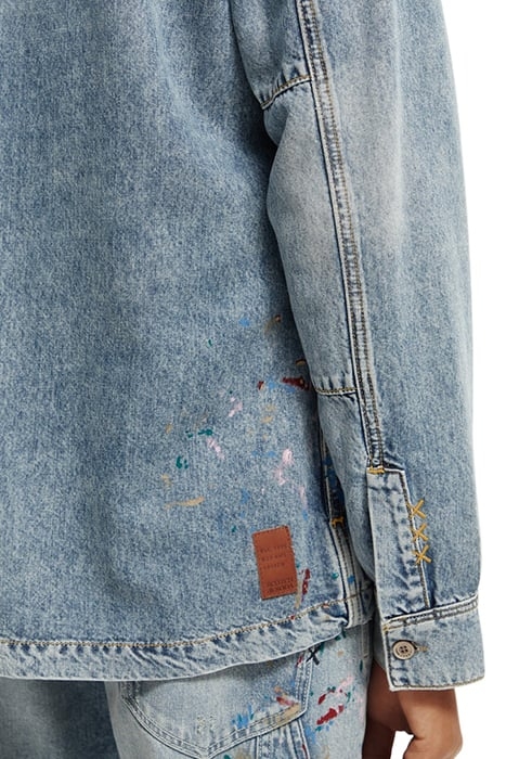 WASHED LIGHTWEIGHT DENIM OVERSHIRT WITH PAINT DETAILS WASHED 6